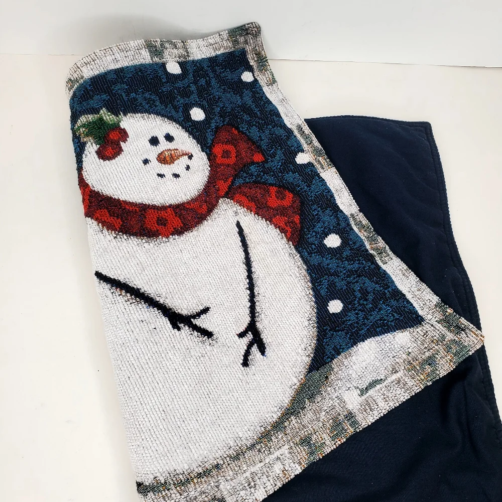 Snowmen Snowing Rectangle w/ Fabric Backing Snowman Placemat‎